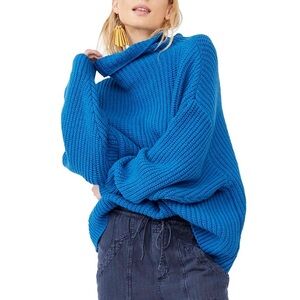 Free People swim too deep cobalt sweater